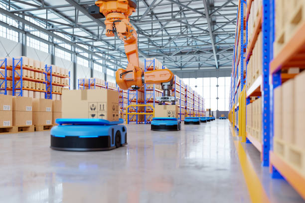 Robot otomasi di warehouse menggunakan Automated Guided Vehicle (AGV)
